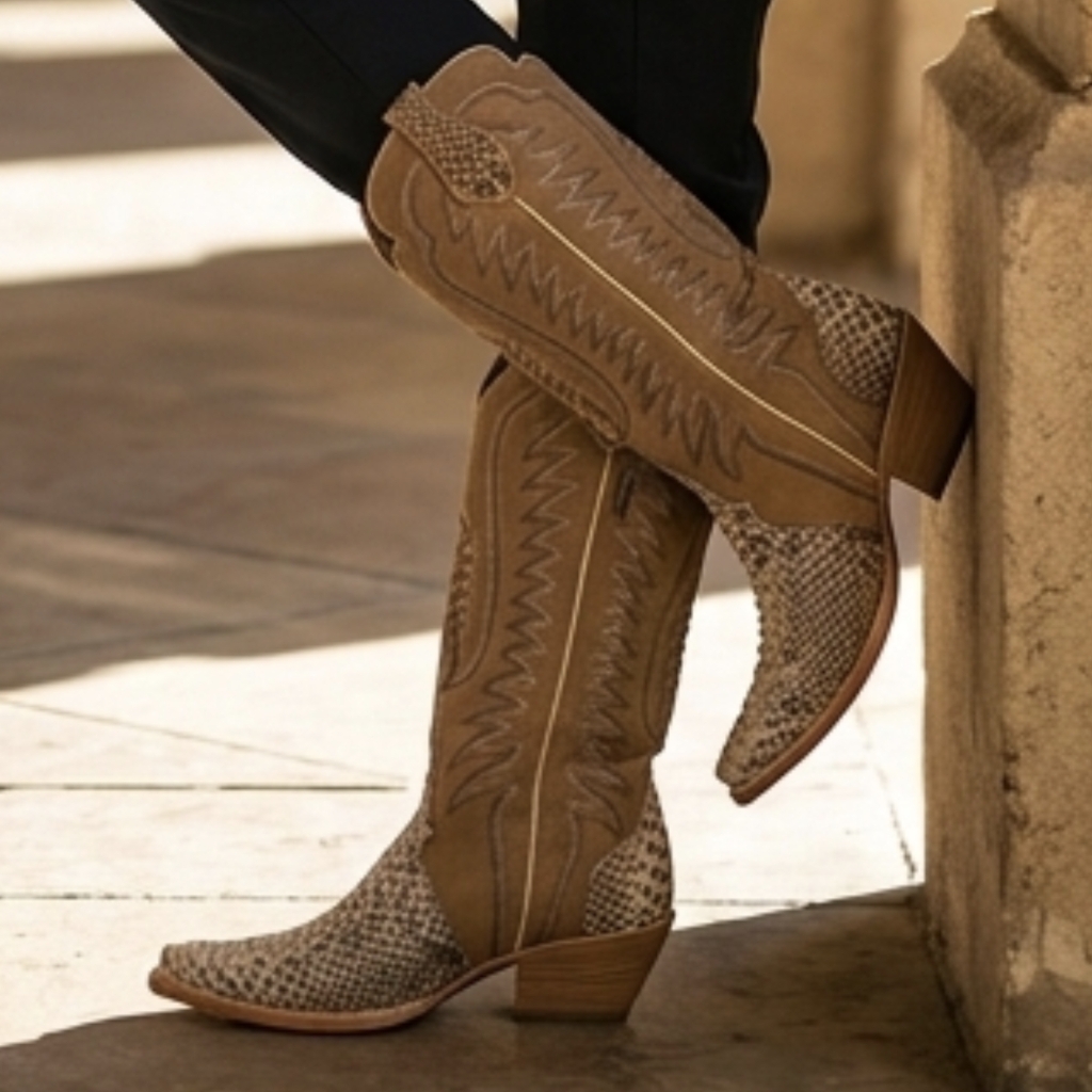 Shyanne Women's Exotic Python Tall Western Boots - Snip Toe